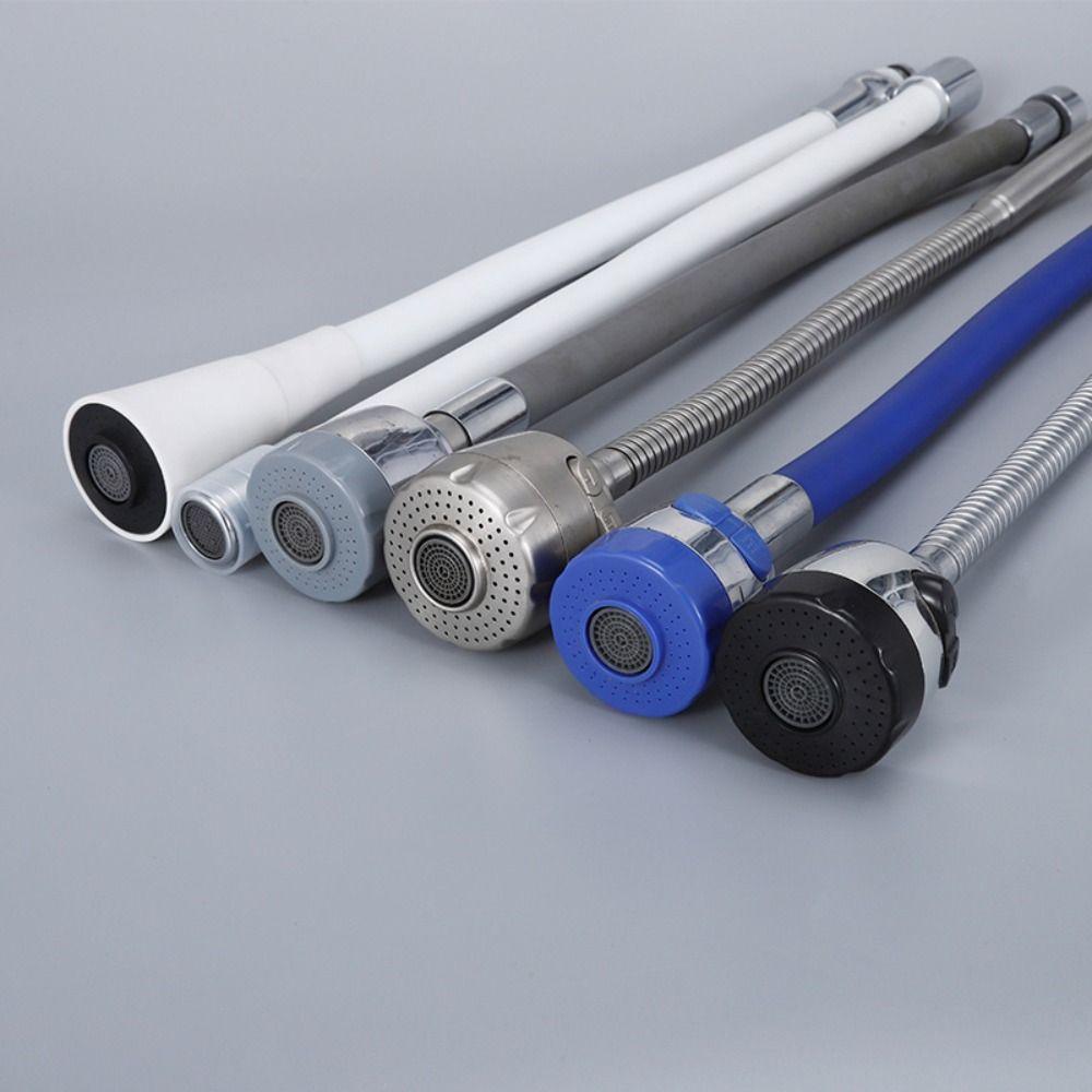 360 Degree Rotation Kitchen Tap Extension Pipe 1/4inch Universal Interface Silicone Hose Sink Faucet Stainless Steel Water Tap