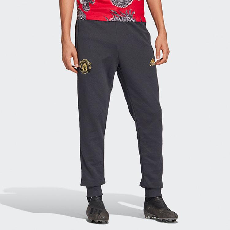 Adidas Manchester United Logo Track Pants Men Bottoms Carbon-Black FH8548