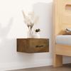 VidaXL Wall-mounted Bedside Table Smoked Oak 35x35x20 Cm 817579