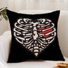 Cool S-Skull Heart Cushion Cover Premium Comfort Reversible Pillow Cover - Dual - Use Design for Home & Car