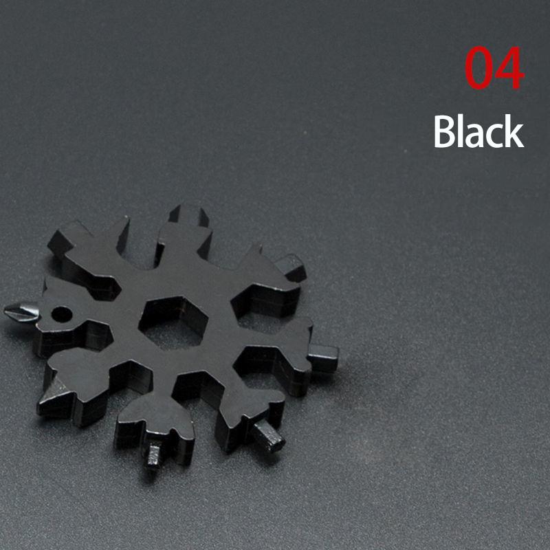 Portable 18 In 1 Mini Snowflake Multi Pocket Tool Spanner Hex Wrench Multipurpose Camp Survive Outdoor Hike Key Ring Key Chain