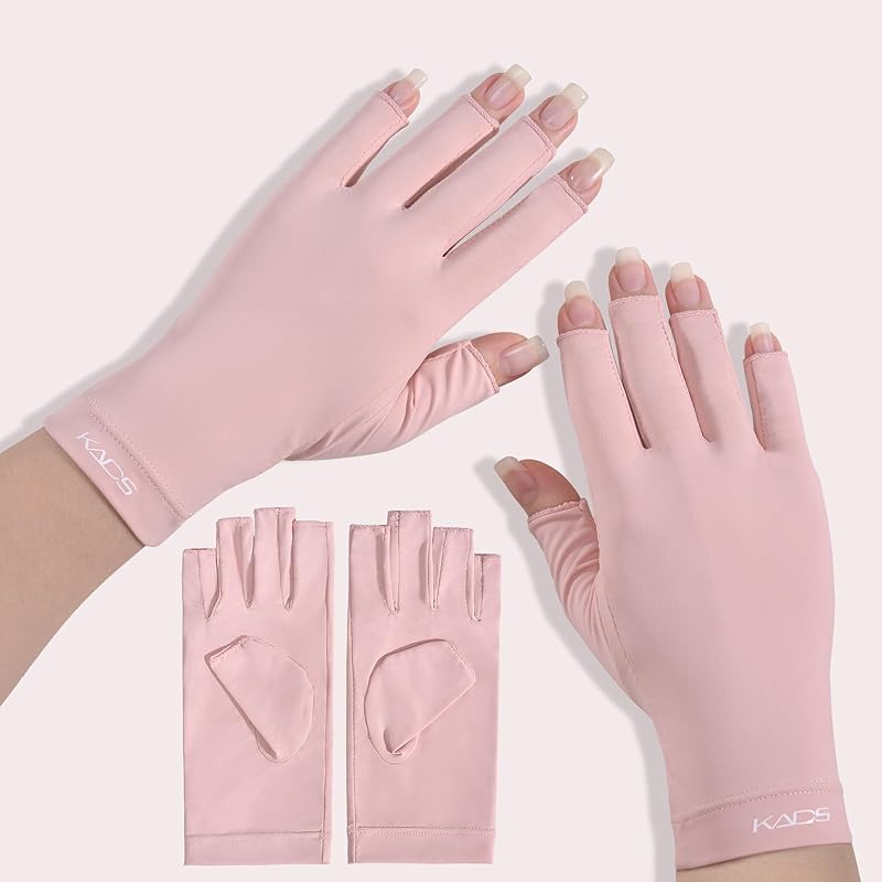 KADS UV Gloves for Nail Lamp,Professional UPF100+ UV Protection Gloves Fingerless Gloves Shield Skin from Sun and Nail Lamp