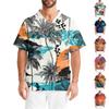 Men's Printing Short Sleeve V,neck Working Blouse Chest Pocket Carer Top