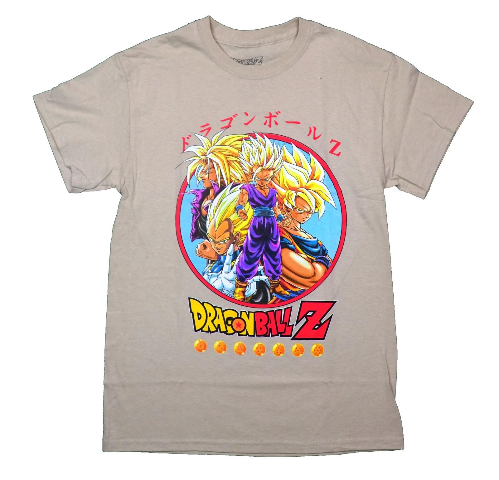 Dragon Ball Z New Adult T-Shirt - Sayian Gohan 5 Poses In Red Circle and Kanji S разноцветный