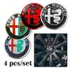 Hub Caps 4Pcs Car Emblem Wheel Hub Center Cap Sticker Rim Badge Cover For Alfa Romeo GT 147 159 166 156 4C Spider Giulia GiulietI