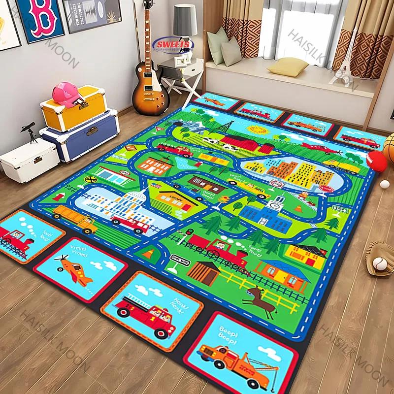 

1PC Machine Washable Non Slip Play Mat for Kids Bedroom Living Room Modern Area Rug 40x60cm (16x24in)