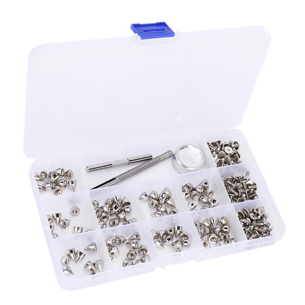 Zinc Alloy Spikes Rivets Screws Kit DIY Decoration 7x9MM for Leather Bracelets Dog Collars Bags