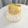1117 children's sunscreen hat summer boy outdoor empty top sun hat girl sweet cute big eaves bucket hat