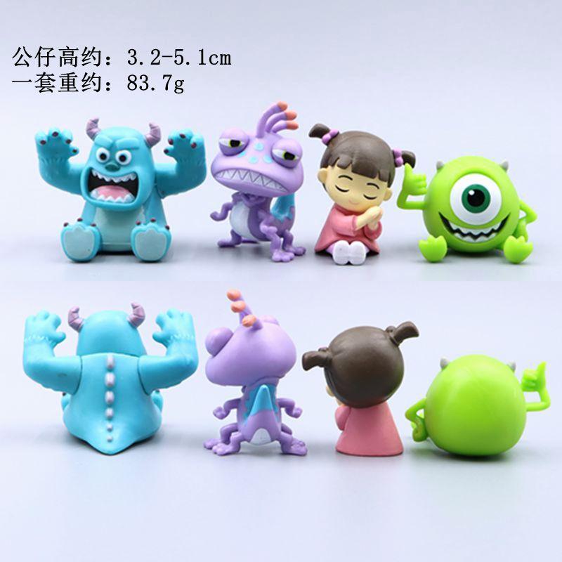 

4Pcs Monsters University Inc James P. Sullivan Figure Doll Kawaii Michael Wozosky Randall Boggs Model Ornament Kids Hobby Toys