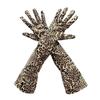 Trendy Animal Pattern Extended Cuffs Gloves With Soft PU Fashion Costume Accessory For Cold Weather Protection