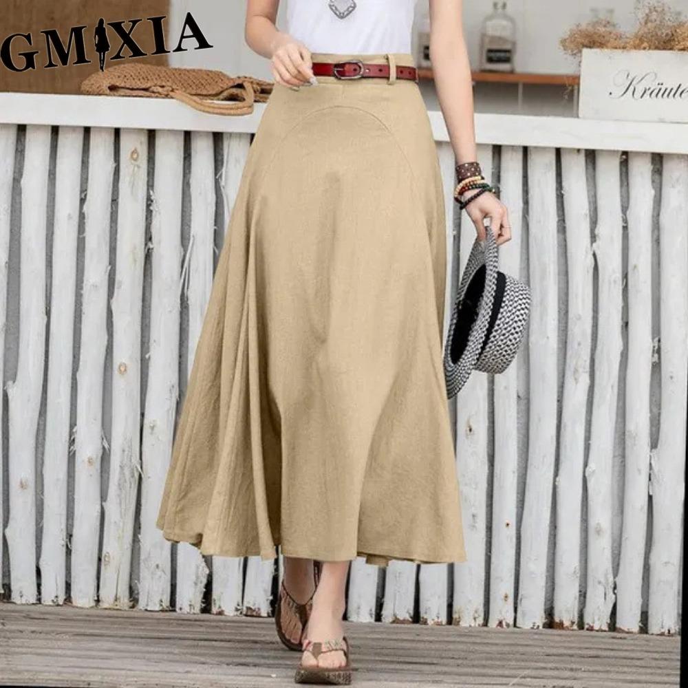 

GMXIA Женская Модная Повседневная Летняя Весенняя Юбка для Отдыха XXXL хаки