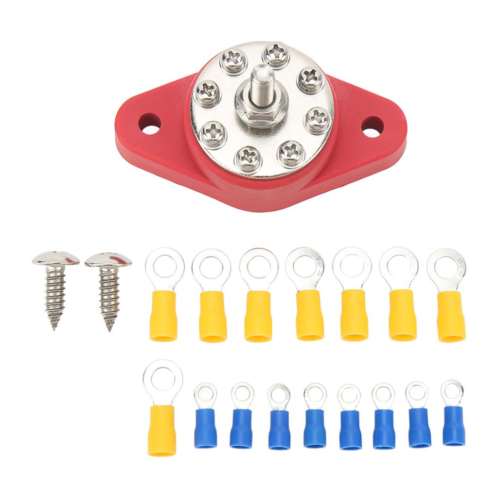 Distribution Junction Post 16 Terminal Block 1 4in M6 Battery Junction Post for Cars RVs Boats Trucks