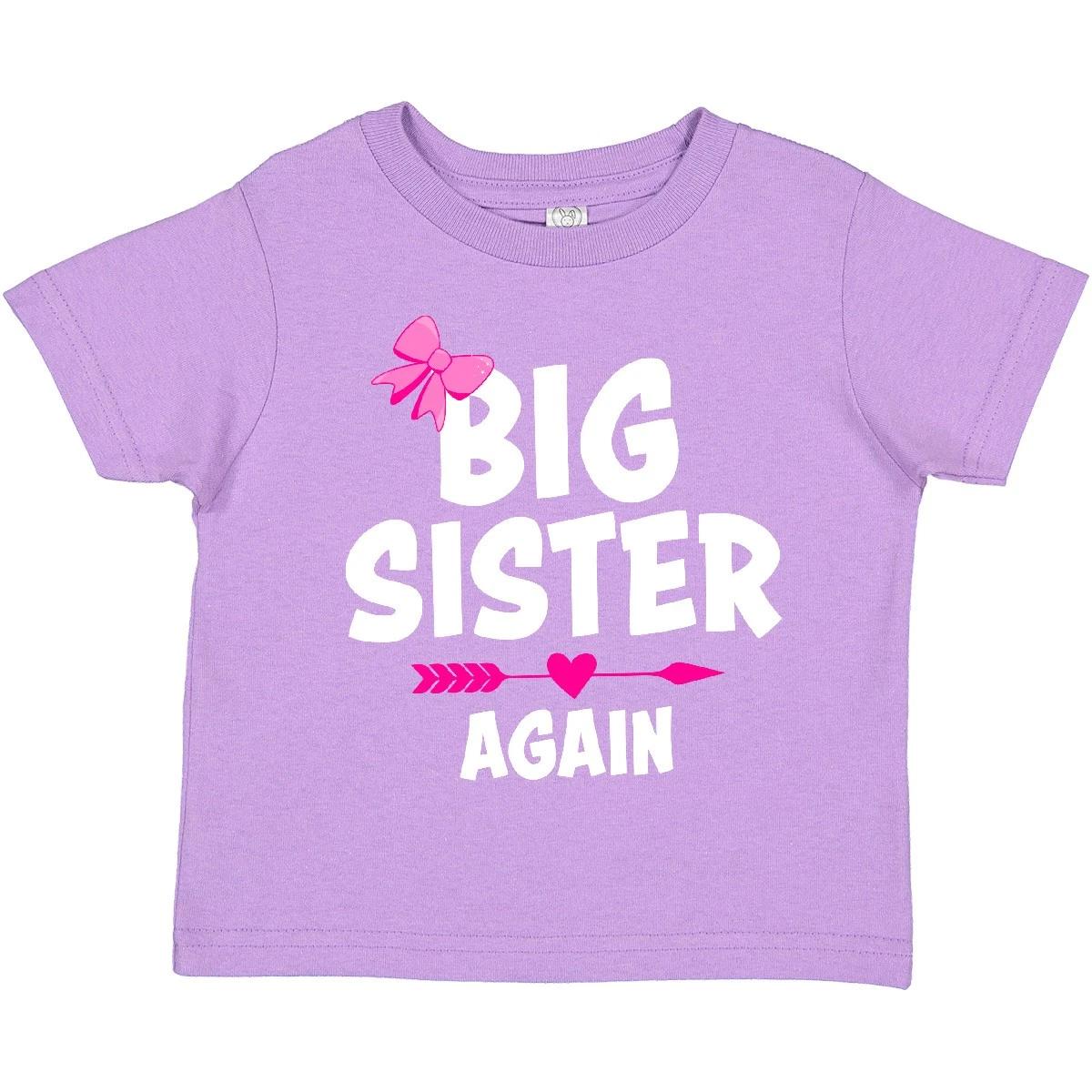 Inktastic Big Sister Again With Bow And Arrow Toddler kids boys T-Shirt Family Sis Sibling 110