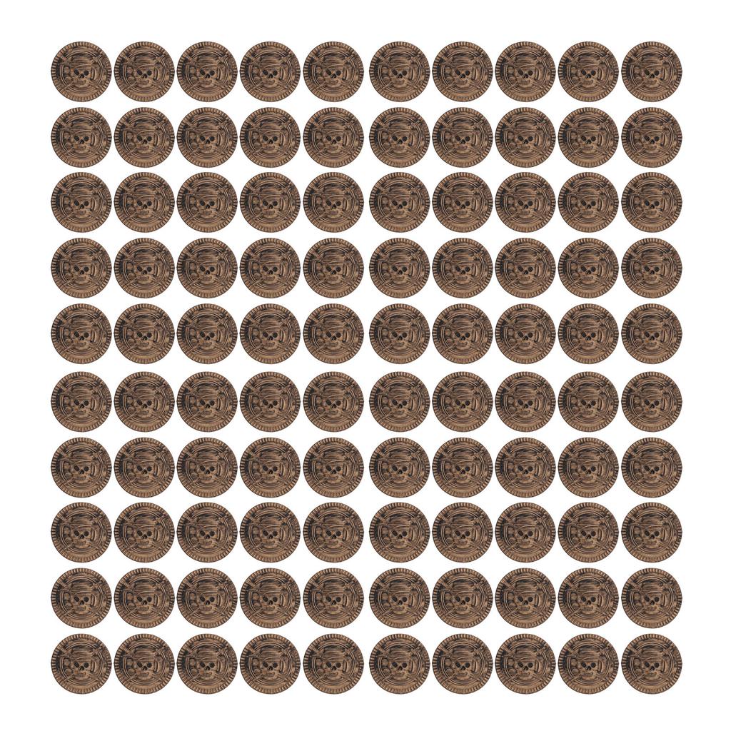 100PCS Treasure Coins Set High Simulation Detailed Pretend Plastic Toy Prop Coins for Board Games Party Decorations