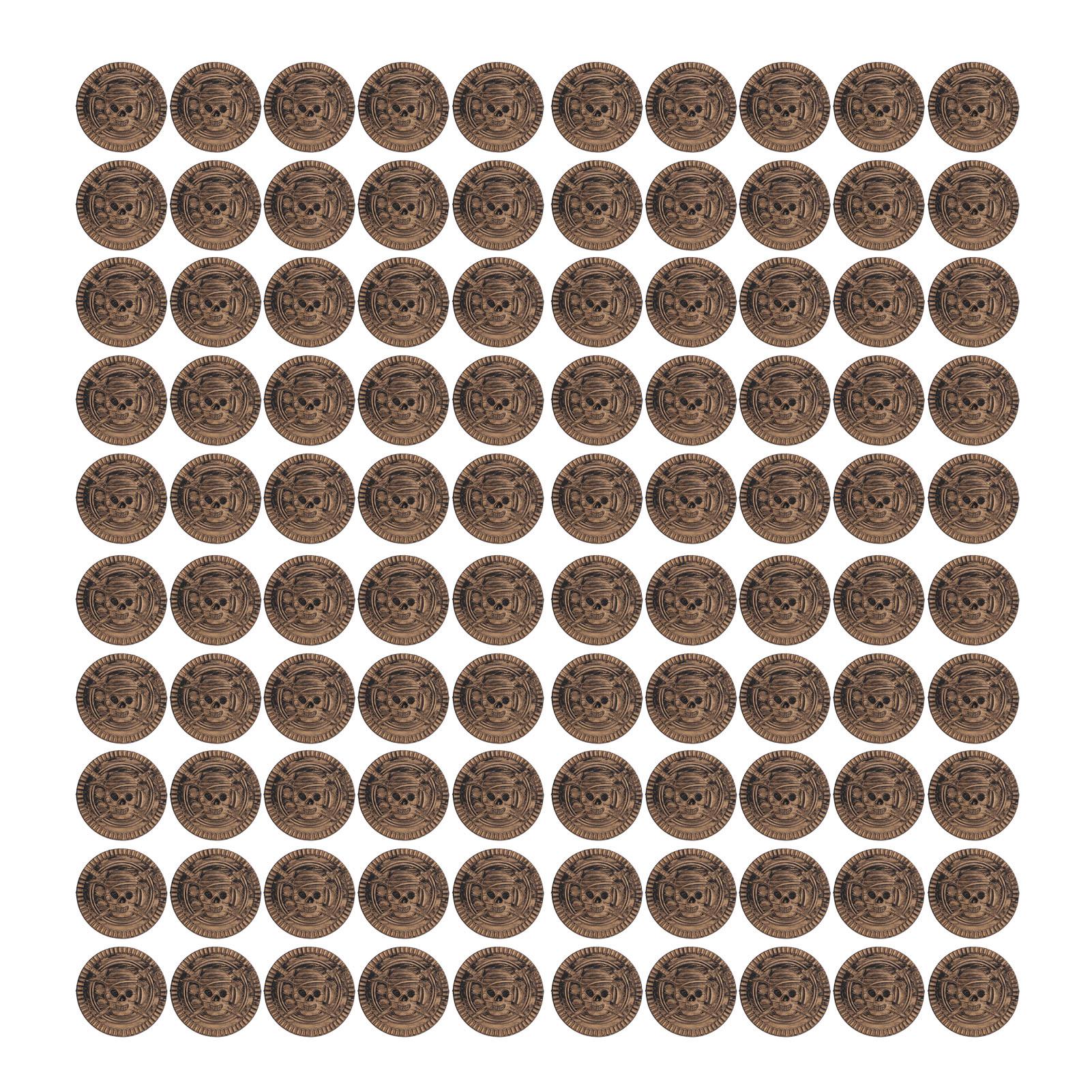 100 шт., набор монет с сокровищами, высокая имитация, детальная имитация пластиковой игрушки, реквизит, монеты для настольных игр, ПА Antique Bronze Pirate Coins