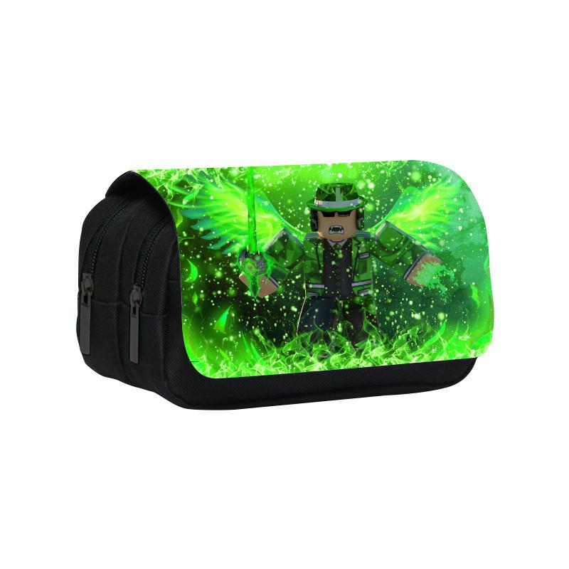 Roblox Cartoon Pen Pouch With Double Layer Design And Nylon Material For Kids