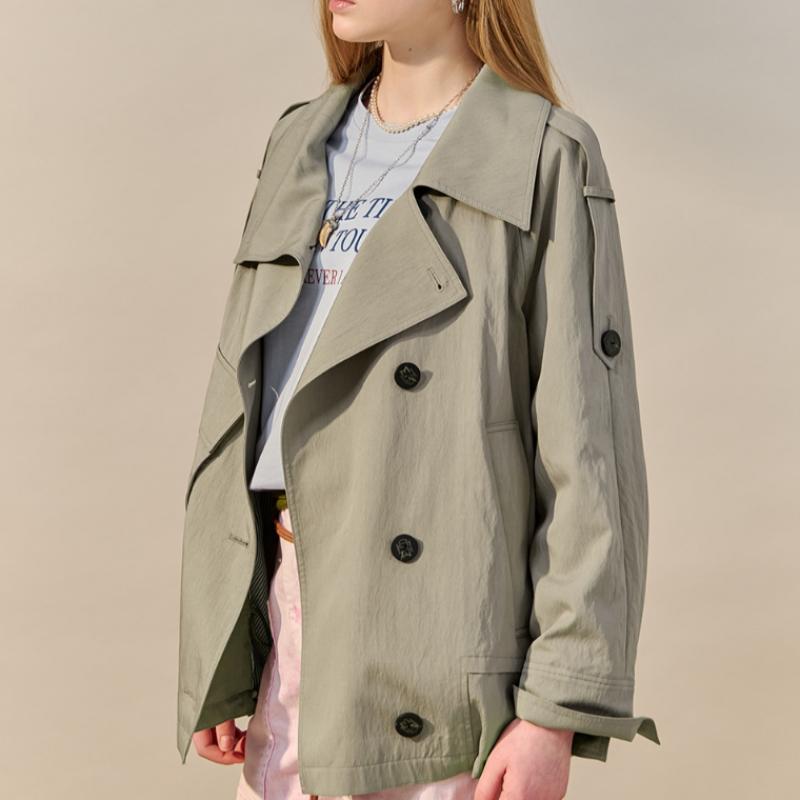 MAXZA Diagonal Out Pocket Half Trench Jacket Ce09jp300nh