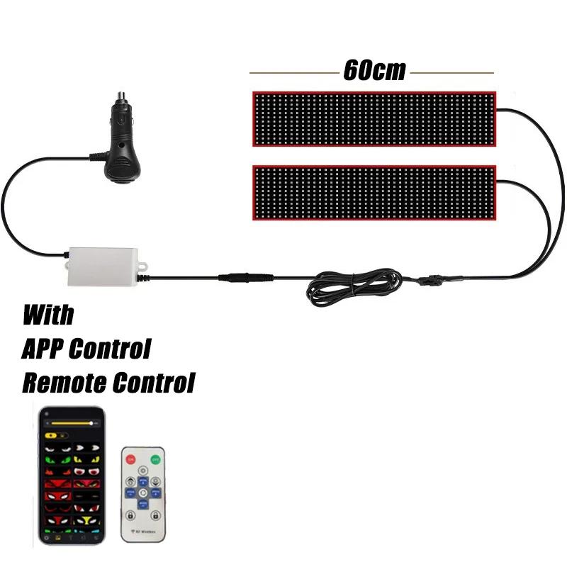 Devil Eyes LED Pixel Panel Light 1.2-2M 12-24V APP Control Soft Foldable Scrolling Animation Screen Board Truck Car Windshield
