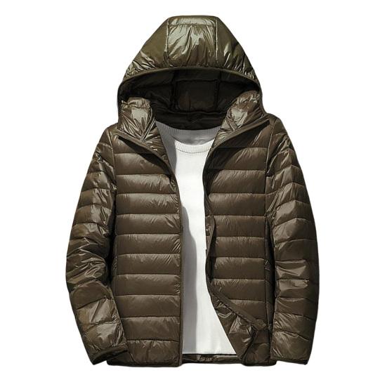 

Мужское хлопковое пальто с капюшоном, однотонная стеганая куртка с длинным рукавом, однотонная застежка-молния, легкая стеганая верхняя одежда L армия зеленый