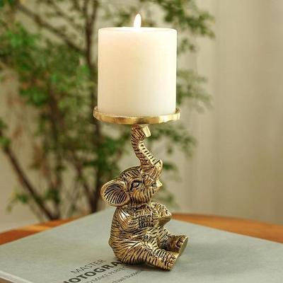 Hliníkový sloní svícen na sloupovou svíčku, soška pro domácí dekoraci, stolní ozdoba pro nový domov, dekorace na Diwali, Ganpati, dárek