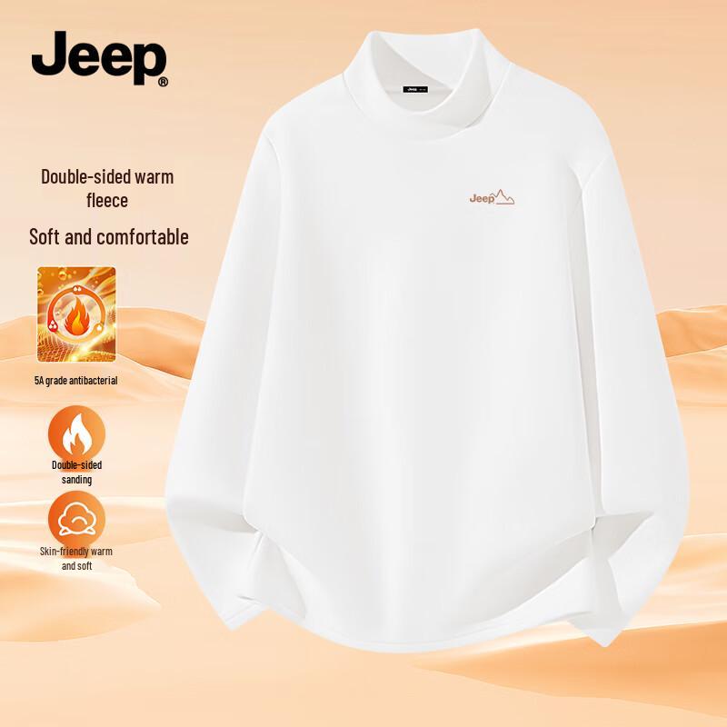 JEEP Men's Thermal Fleece-lined Mock Neck Long-Sleeve Top