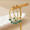 Blue Copper Earrings With Natural Stones Simple And Elegant Circle Earrings