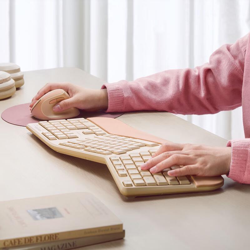 ShanYe Ergonomisches Kabelloses Tastatur- und Mausset