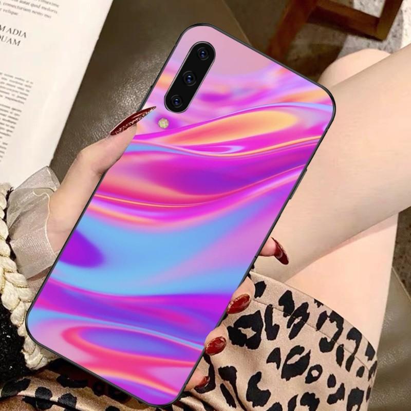 Holographic Colorful Pattern Phone Case For Samsung A91 A81 A73 A72 A71 A30S A20 A12 A13 A52 A53 4G 5G Soft Black Phone Cover