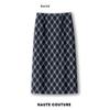 Women's Fashionable Retro Plaid Skirt - Autumn 2025 Style, Petite High Waist, Hip-Hugging Brown Slit Design