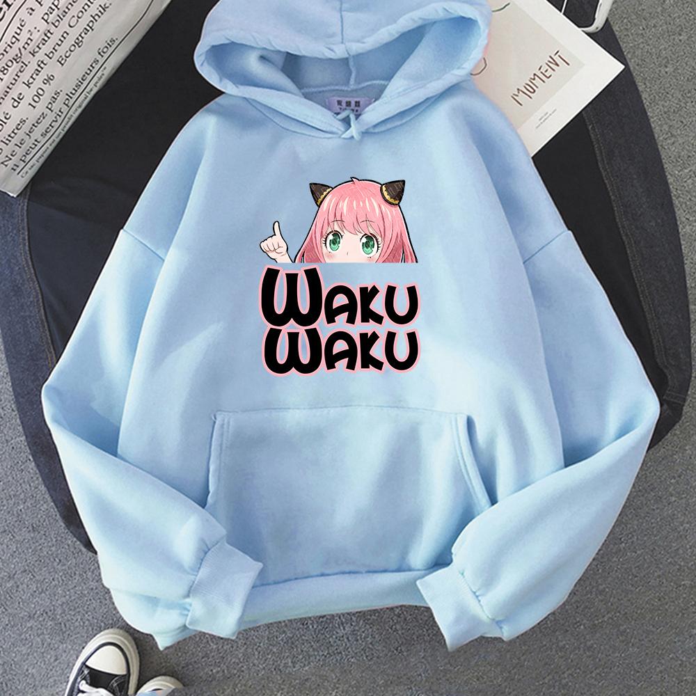 Anime Giapponese Spy X Family Anya Forger Abbigliamento Unisex Felpe con Stampa Grafica Streetwear Harajuku Felpa con Cappuccio Unisex Cartone Animato Kawaii