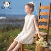 Chanzuigou Girls' Tencel Satin Ruffle Hem Dress