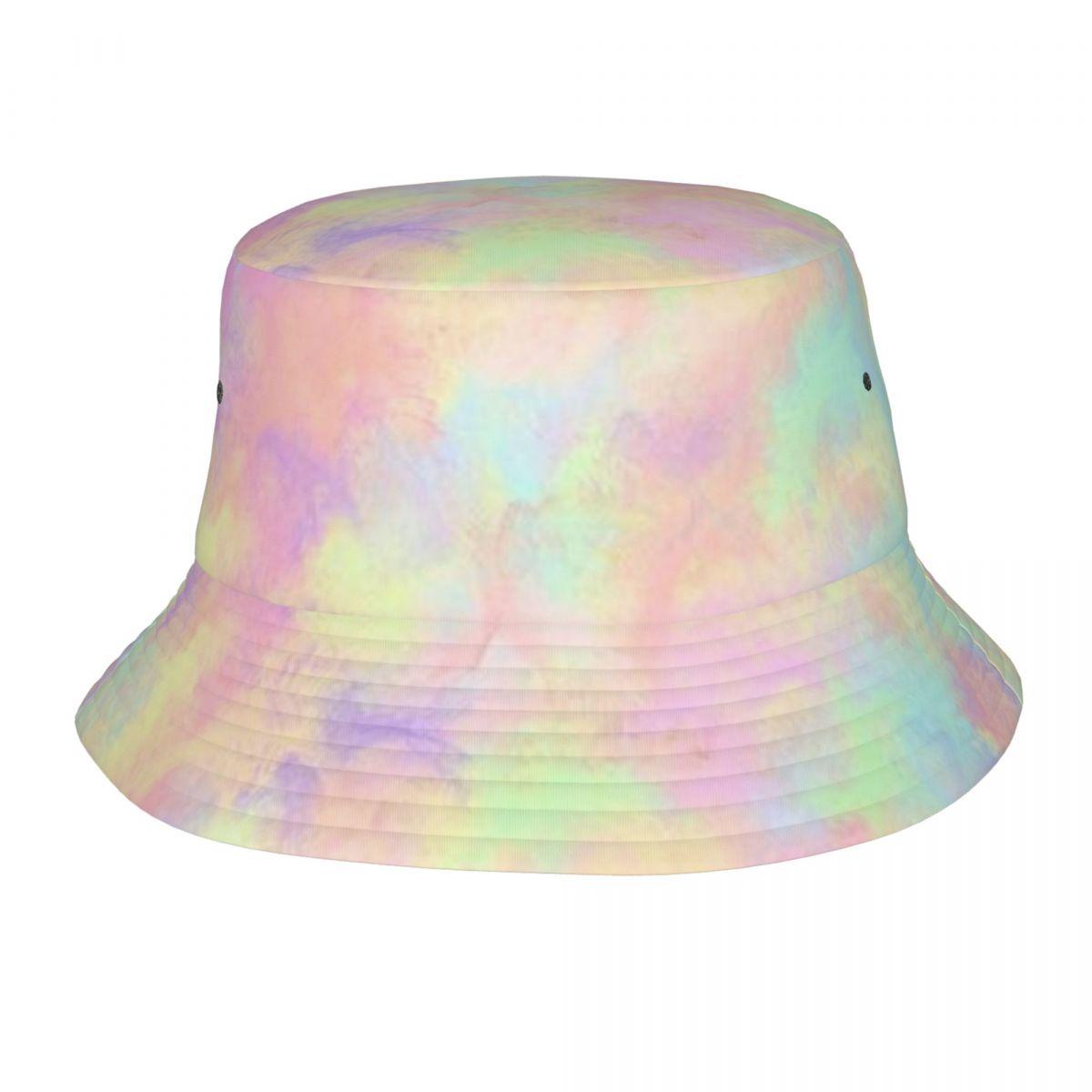 

Пастельная шляпа-ведро с красочным узором унисекс, индивидуальная летняя пляжная шляпа от солнца One Size