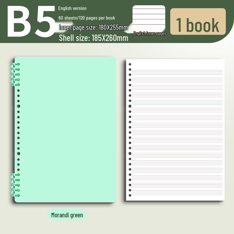 B5 Thick Loose-Leaf English Notebook for Elementary School - High-Value, Handwritten Practice Book