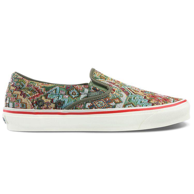 Nigel Cabourn X Vans OG Classic Slip-On LX Carpet Green Mix Unisex Sneakers Multi-Color VN0A45JK9T9