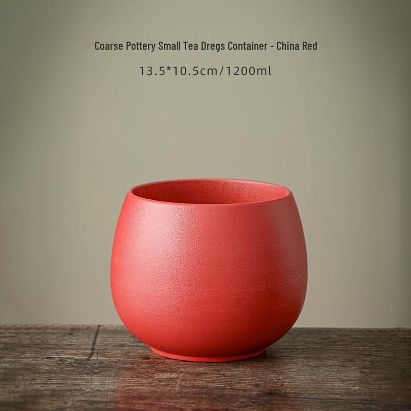 Large Ceramic Tea Waste Jar with Filter - Desktop Trash Can for Tea Dregs & Water Disposal