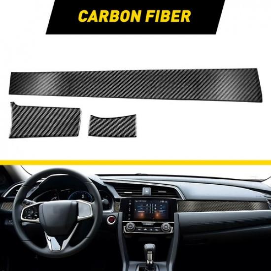Fits Honda Civic 2016 17- Carbon Fiber Center Dashboard Console Cover Trim V