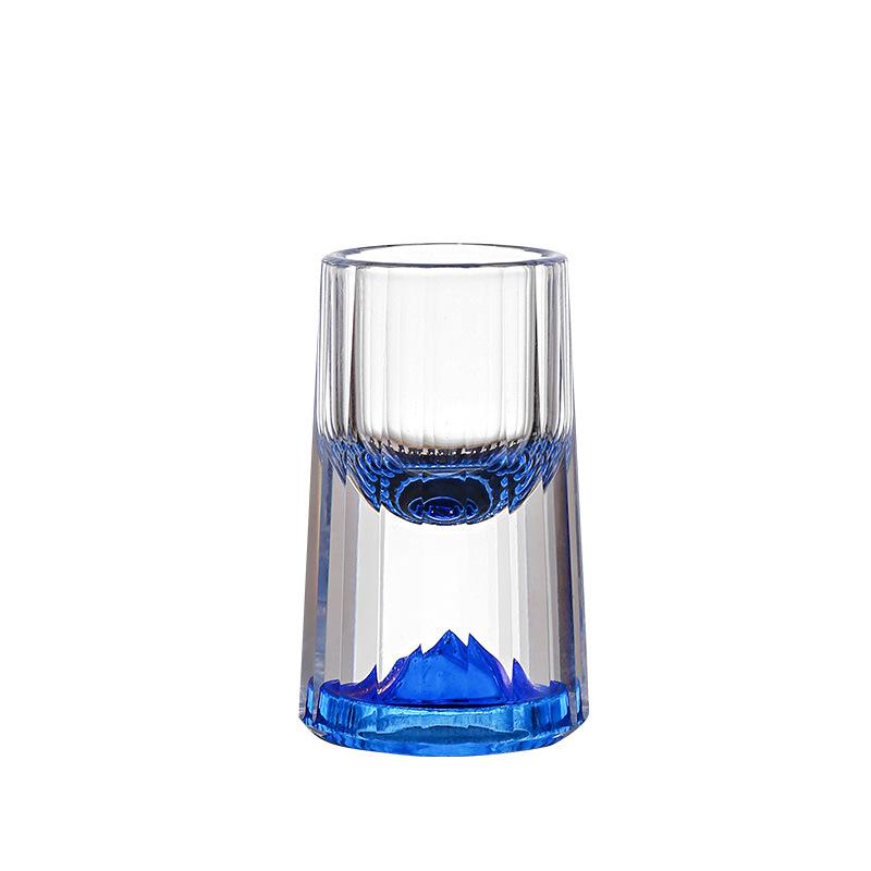 Creative Crystal Baijiu Cup High-Grade Jinshan Cup Gold Foil Baijiu Cup Household One-Bite Cup Set Wine Set Gift Box Packaging