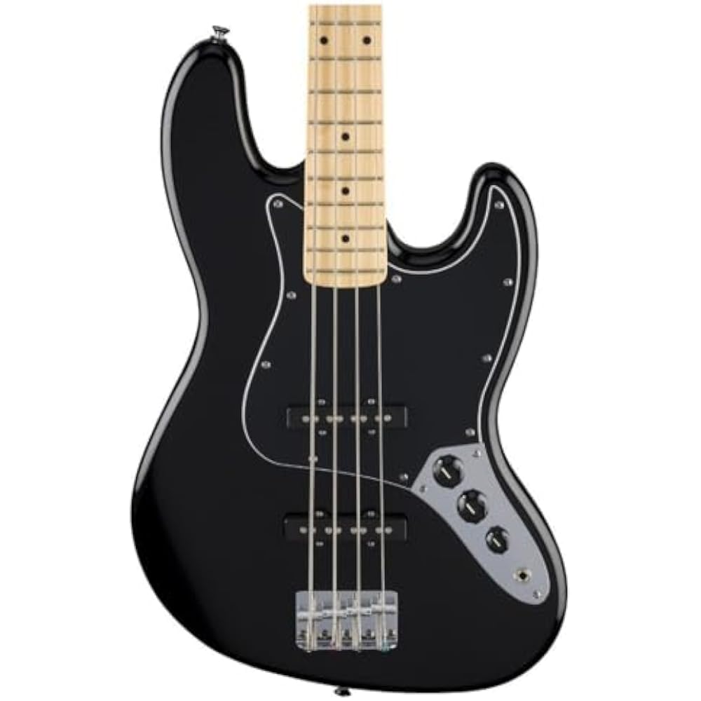 Fender Fender Electric Bass Standard Jazz Bass®, Maple Fingerboard, Black Pickguard, Black with S...