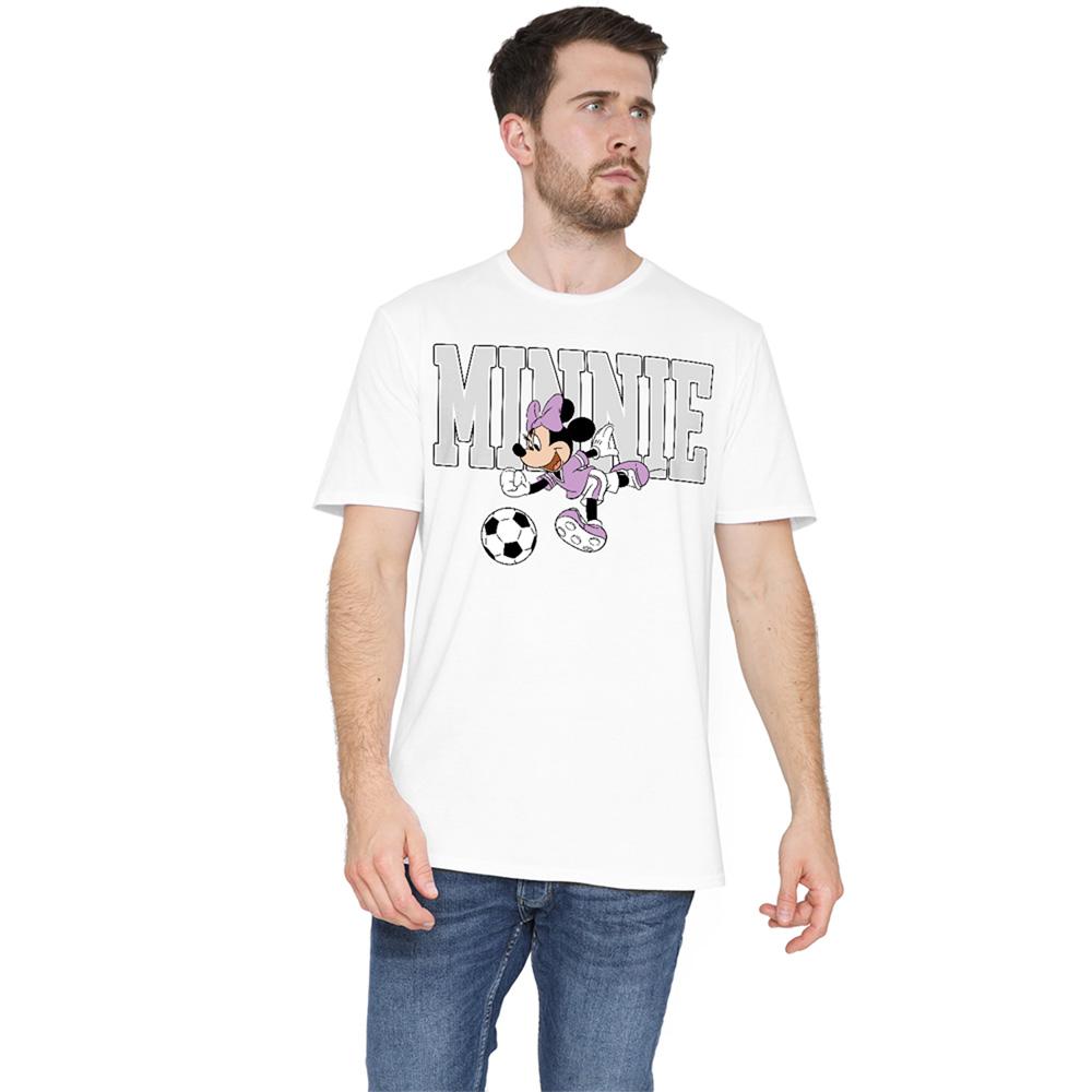 Disney Unisex Adult Kick Minnie Mouse Football T-Shirt