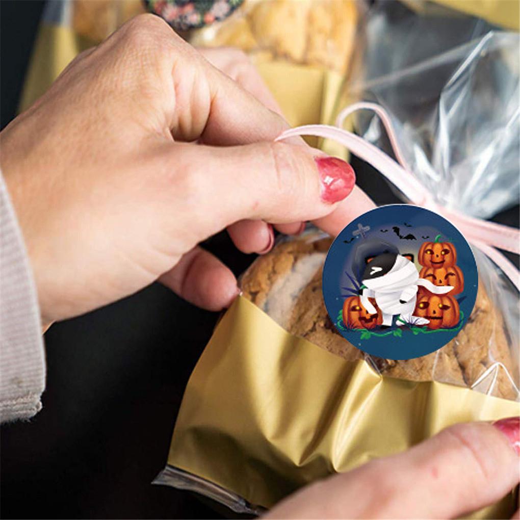 500 Stück/Rolle Etiketten Halloween Dekoration Beutelversiegelungsaufkleber DIY Basteln Geschenktüten Etiketten