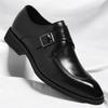 Fashion New Men's Designer Pointed Brown Leather Shoes Gentleman Monk Strap Loafers Business Wedding Dress Homecoming Footwear