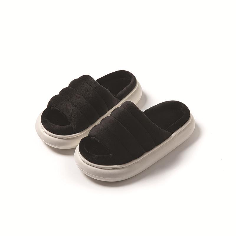Women's Memory Foam Fuzzy Slippers Open Toe House Shoes Faux Fur Indoor Outdoor Slippers Anti-Slip Winter Warm Comfortable Plush Slippers for Women