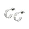 White Clover Cinnamonroll Sanrio Characters Stainless Steel Earrings Half Hoop (2 Pieces Both Ears) SAST-P001SV