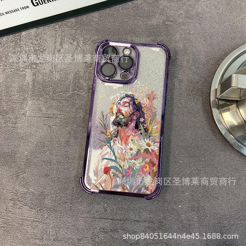 Oil Painting Boy Applies To iPhone17 Mobile Phone Case, Four Corners Anti-drop Airbag 16promax Lens Film 15 Protective Case