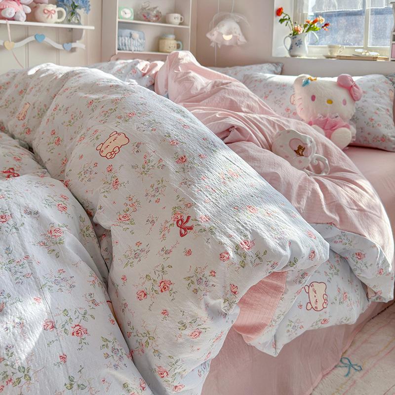 Pure Cotton Cloud Feel Double Layer Dormitory All Cotton Wood Cotton Quilt Cover Soft Breathable Durable Bedding Essential