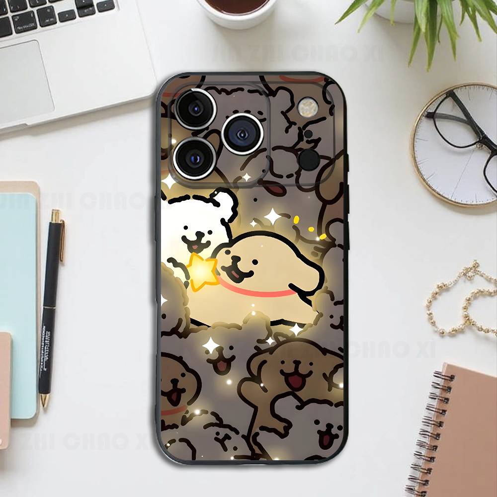 

Glow Line Puppy Silicone Soft Phone Case For IPhone17 16 15 14 13 12 11 Pro Max Plus X XR SE Cover iPhone12PROMAX