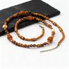 Men's Wood Beaded Long Necklace,Vintage Ethnic Layered Long Chain Collars,Summer Bohemian Jewelry Gift