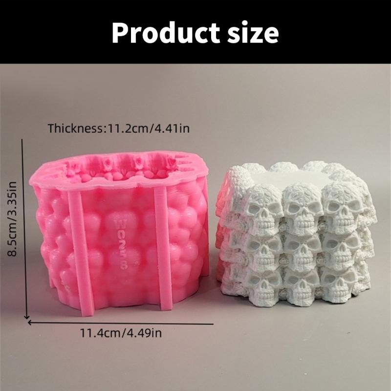 Halloween Skull Silicone Molds Silicone Concrete Cement Mould for Epoxy Resin, Plaster Decoration, Halloween Present