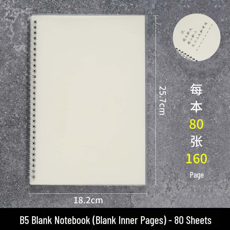 Creative Transparent Spiral Notebook - A6, A5, B5 Grid, Lined, Blank, Cornell Layouts