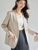 Spring-Summer Minimalist V-Neck Women's Loose Casual Suit Jacket